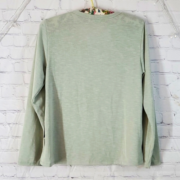 🆕️ NWT Bearpaw Light Green Long Sleeve Loose Fit Shirt Womens Size Medium - Picture 14 of 17